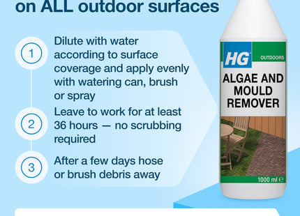HG Algae & Mould Remover Concentrated Patio & Path Cleaner 1 Litre