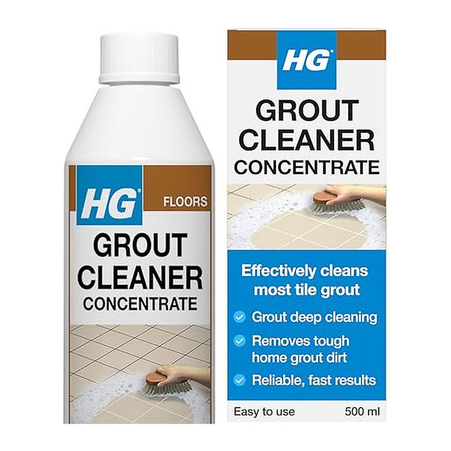 HG Grout Cleaner - Concentrated Tile Grout Cleaner for Floors, Walls & Bathrooms, Deep Cleaning & Colour Restoring Formula - 500ml