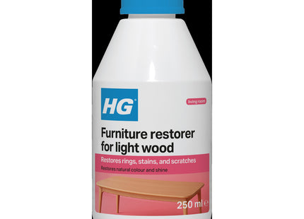 HG Furniture Restorer for Light Wood, Wood Stain Remover & Wood Cleaner for Scratches 250ml