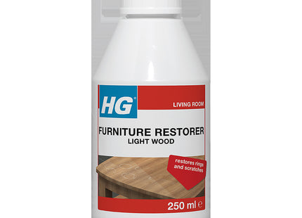 HG Furniture Restorer for Light Wood, Wood Stain Remover & Wood Cleaner for Scratches 250ml