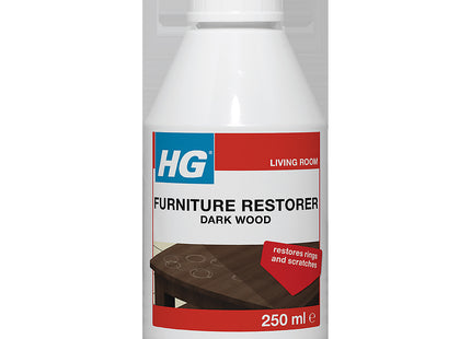 HG Dark Wood Furniture Restorer - Cleans & Reduces Marks, Stains, Rings & Scratches on Wooden Surfaces - Anti-Ageing Treatment for Dark Wood - 250ml