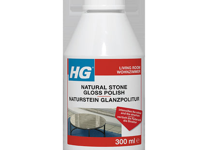 HG Natural Stone Gloss Polish, Natural Stone Cleaner for Tabletops & Furniture, High Gloss 300ml