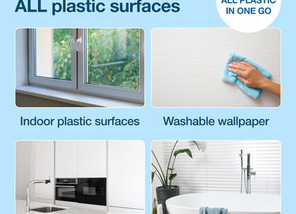 HG All Plastic Cleaner - Biodegradable Multi-Surface Cleaner for UPVC, Window Frames, Wallpaper, Plexiglass & Painted Areas - 500ml