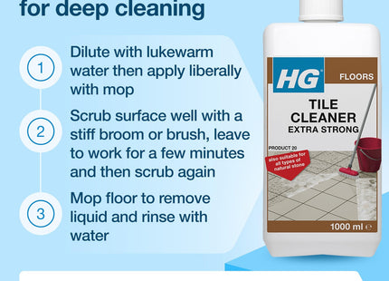 HG Tile Cleaner Extra Strong Powerful Floor Solution 1 Litre