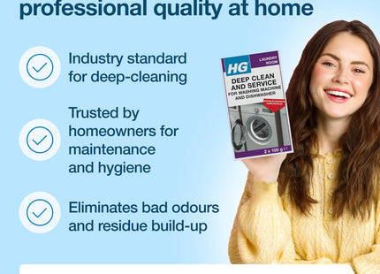 HG Deep Clean & Service Cleans Washing Machines & Dishwashers 2 x 100g