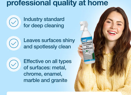 HG Bathroom Cleaner Spray Cleans Tiles, Sinks & Shower Screens 500ml