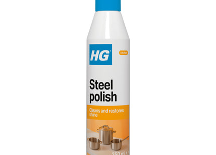 HG Steel Polish, Chrome & Copper Metal Cleaner, Kitchen Cleaner for Metal, Multi Surface Cleaner & Metal Kitchen Worktop Cleaner 250ml