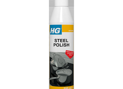 HG Steel Polish, Chrome & Copper Metal Cleaner, Kitchen Cleaner for Metal, Multi Surface Cleaner & Metal Kitchen Worktop Cleaner 250ml