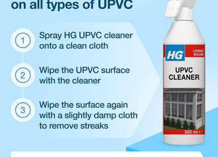 HG UPVC Powerful Cleaner, Quick & Easy, Ideal for Doors & Window Frames - 500ml