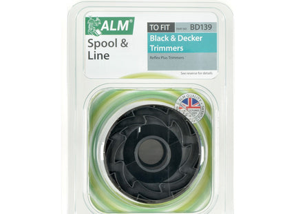 ALM Spool & Line to Fit Black & Decker Reflex Trimmers 1.5mm 2 x 5m Black BD139