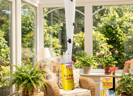 STV Zero In Fly Papers Fsc - 8-Pack Fsc Compliant, Sticky Natural Trap Controls Flies, Fungus Gnats, Fruit Flies, Mosquitoes and Bugs, White