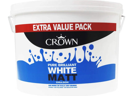 Crown Matt Emulsion Paint 7.5 Litre Pure Brilliant White