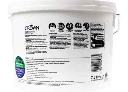 Crown Matt Emulsion Paint 7.5 Litre Pure Brilliant White