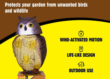 STV The Big Cheese Wind-Action Owl Realistic, Humane Decoy Deterrent