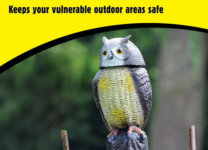 STV The Big Cheese Wind-Action Owl Realistic, Humane Decoy Deterrent