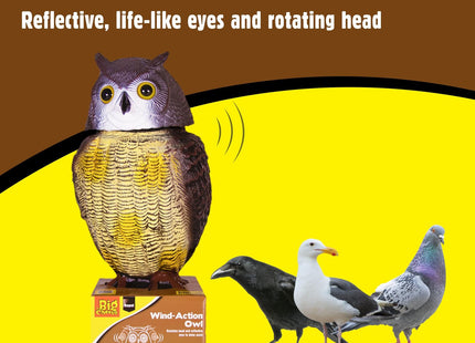 STV The Big Cheese Wind-Action Owl Realistic, Humane Decoy Deterrent