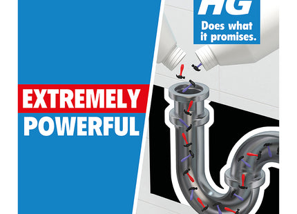 HG Duo Unblocker Clears Blocked Kitchen & Bathroom Sinks & Drains 2 x 500ml