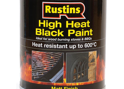 Rustins High Heat Black Paint 500ml
