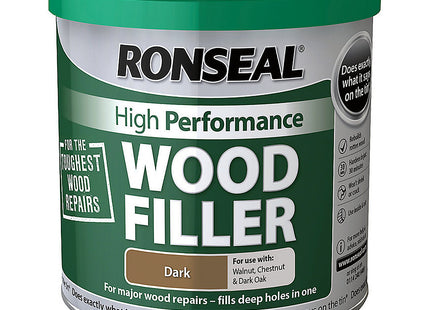 Ronseal 550g High Performance Wood Filler - Dark HPWFD550G
