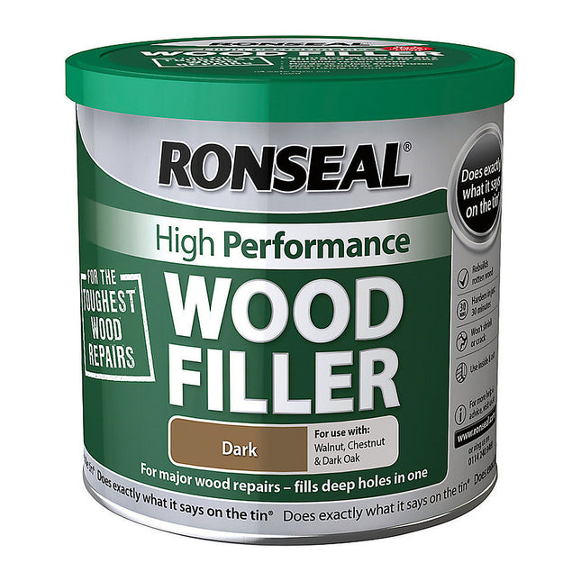 Ronseal 550g High Performance Wood Filler - Dark HPWFD550G