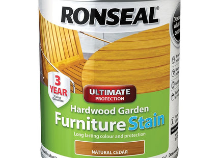 Ronseal Hardwood FurnIture Stain Natural Cedar 750ml HWFSNC750