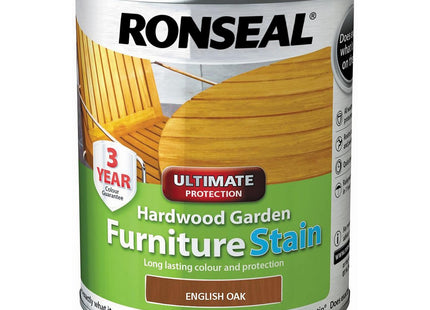 Ronseal Hardwood FurnIture Stain English Oak 750ml HWFSDO750