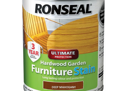 Ronseal Hardwood FurnIture Stain, Dark Brown (Deep Mahogany), 750ml HWFSDM750
