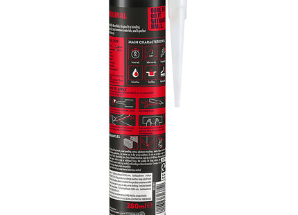 Unibond No More Nails Original Heavy Duty Mounting Adhesive Glue, Strong Grab No Nails Fixing, Multi-Surface Bonding for Wood Metal Brick Stone 280ml