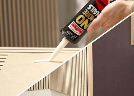 Unibond No More Nails Original Heavy Duty Mounting Adhesive Glue, Strong Grab No Nails Fixing, Multi-Surface Bonding for Wood Metal Brick Stone 280ml