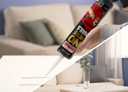 Unibond No More Nails Original Heavy Duty Mounting Adhesive Glue, Strong Grab No Nails Fixing, Multi-Surface Bonding for Wood Metal Brick Stone 280ml