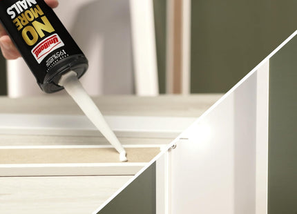 Unibond No More Nails Original Heavy Duty Mounting Adhesive Glue, Strong Grab No Nails Fixing, Multi-Surface Bonding for Wood Metal Brick Stone 280ml