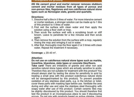 HG Tile Cement Grout & Mortar Remover 1 Litre