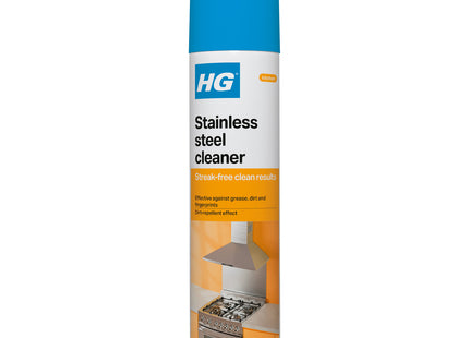 HG Stainless Steel Cleaner Spray - Cleans & Shines Splashbacks, Cooker Hoods, Fridges, Ovens, Microwaves, Sinks & Handles - 300ml
