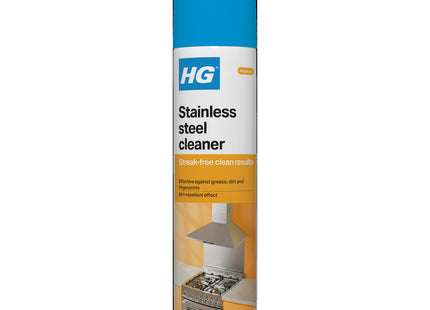 HG Stainless Steel Cleaner Spray - Cleans & Shines Splashbacks, Cooker Hoods, Fridges, Ovens, Microwaves, Sinks & Handles - 300ml
