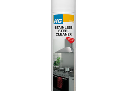 HG Stainless Steel Cleaner Spray - Cleans & Shines Splashbacks, Cooker Hoods, Fridges, Ovens, Microwaves, Sinks & Handles - 300ml