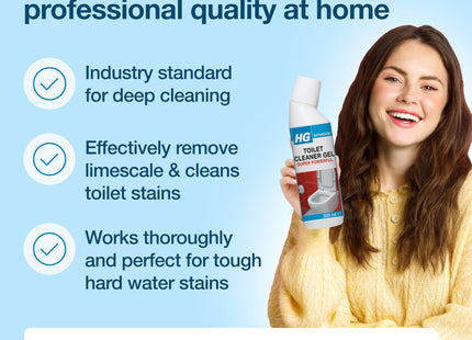 HG Toilet Cleaner Gel Super Powerful, Limescale & Stain Remover - 500ml