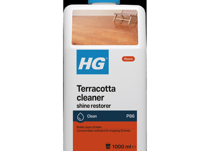 HG Terracotta Clean & Shine, Product 86, Restoring Cleaner for Natural Stone, Concentrated Mopping Cleaner with Fresh Scent - 1 Litre 191100106