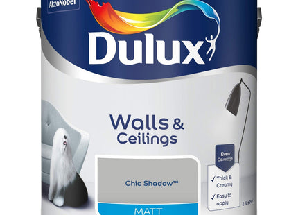 Dulux Matt Emulsion Paint For Walls And Ceilings - Chic Shadow 2.5 Litre