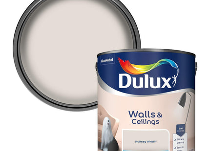 Dulux Matt Emulsion Paint For Walls And Ceilings - Nutmeg White 2.5 Litre