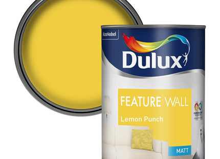 Dulux Feature Wall Matt Emulsion Paint - Lemon Punch - 1.25 Litre