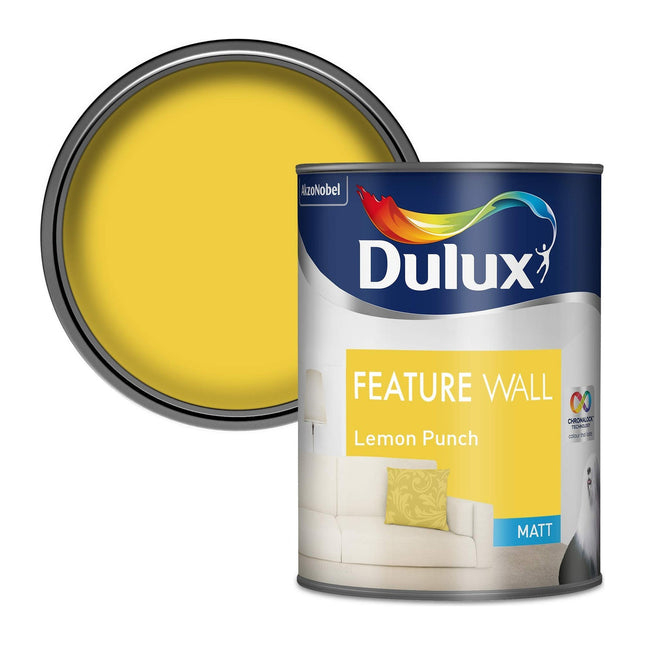 Dulux Feature Wall Matt Emulsion Paint - Lemon Punch - 1.25 Litre