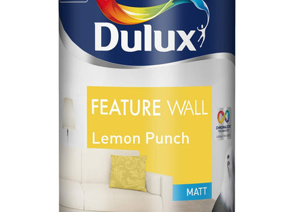 Dulux Feature Wall Matt Emulsion Paint - Lemon Punch - 1.25 Litre