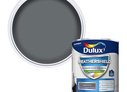 Dulux Weather Shield Quick Dry Satin Paint, 750ml - Gallant Grey