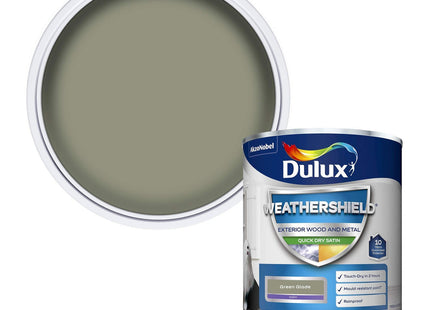 Dulux Weather Shield Quick Dry Satin Paint, 750ml - Green Glade