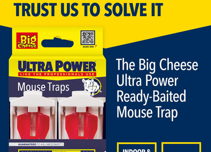 STV The Big Cheese Ultra Power Ready-Baited Mouse Trap Reusable Mouse Traps For Indoor & Outdoor Use Humane Mouse-Trap Easy to Clean Plastic Mice Trap
