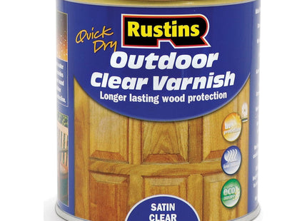Rustins Quick Dry Outdoor Clear Varnish 500ml Satin