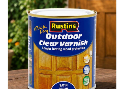 Rustins Quick Dry Outdoor Clear Varnish 500ml Satin