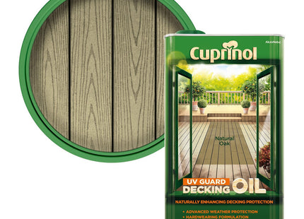 Cuprinol Uv Guard Decking Oil_SML Exterior Woodcare, Natural Oak 5 Litre 5122415