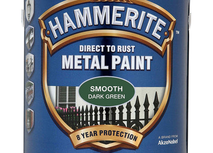 Hammerite Direct to Rust Metal Paint - Smooth Dark Green Finish 750ml 5092825