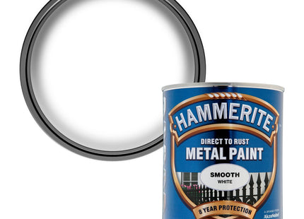 Hammerite Smooth Metal Paint, White, 750ml
